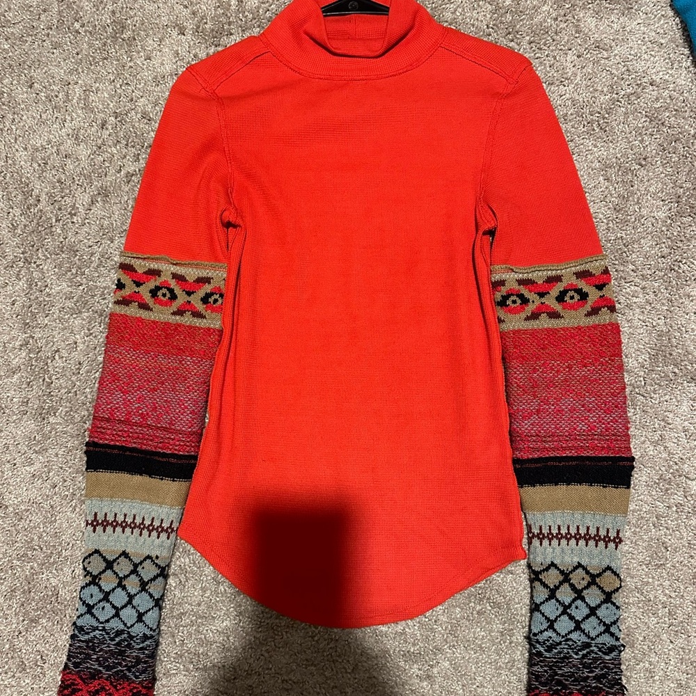 We The Free Red Turtleneck Sweater